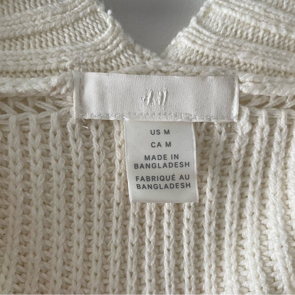 H&M Oversized white Knit Vest US Size M - Picture 3 of 3
